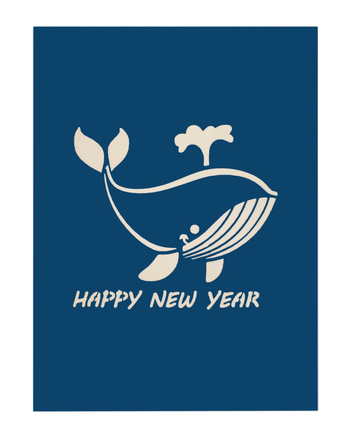 Blue Whale Happy New Year 3D Pop Up Greeting Card - New Years - Special Days - iGifts And Cards