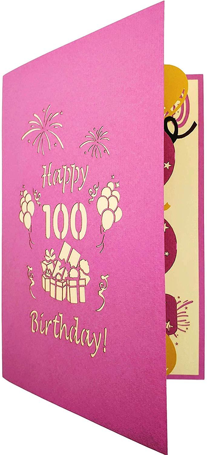 Happy 100th Birthday With Lots of Presents 3D Pop Up Greeting Card - Age - best deal - Birthday - Co - iGifts And Cards