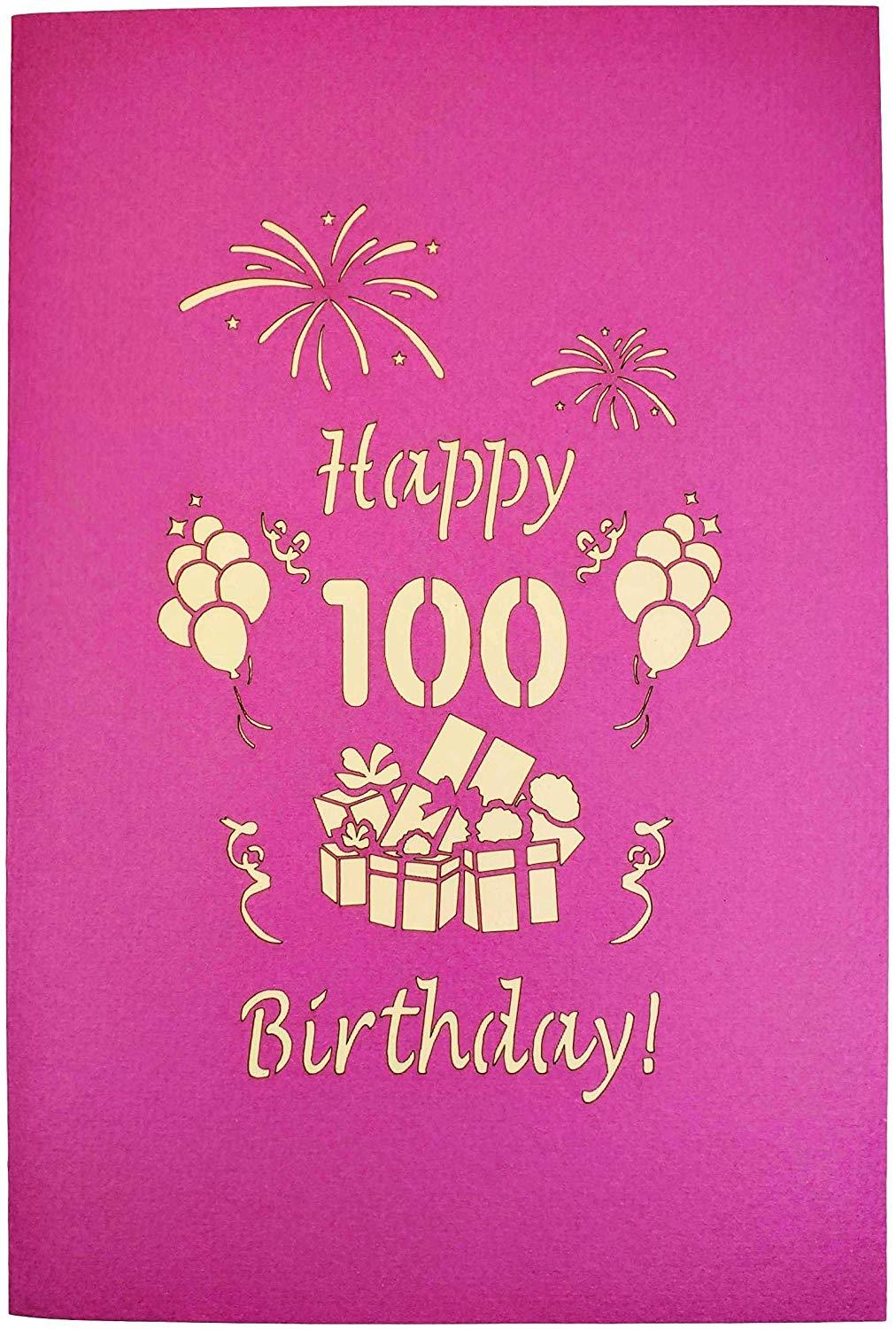 Happy 100th Birthday With Lots of Presents 3D Pop Up Greeting Card - Age - best deal - Birthday - Co - iGifts And Cards