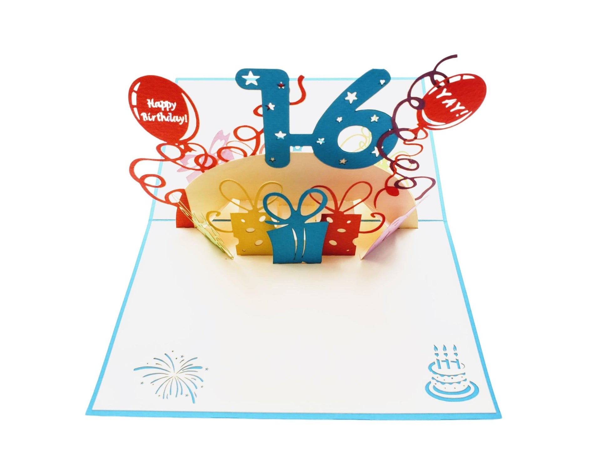 Happy 16th Birthday with Presents 3D Pop Up Greeting Card - best deal - Birthday - iGifts And Cards