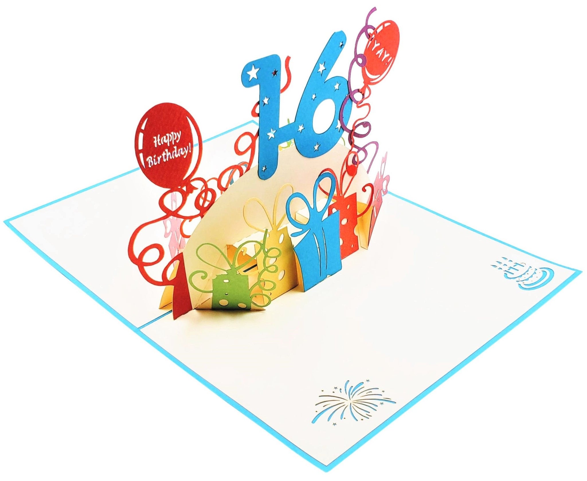 Happy 16th Birthday with Presents 3D Pop Up Greeting Card | iGifts And ...