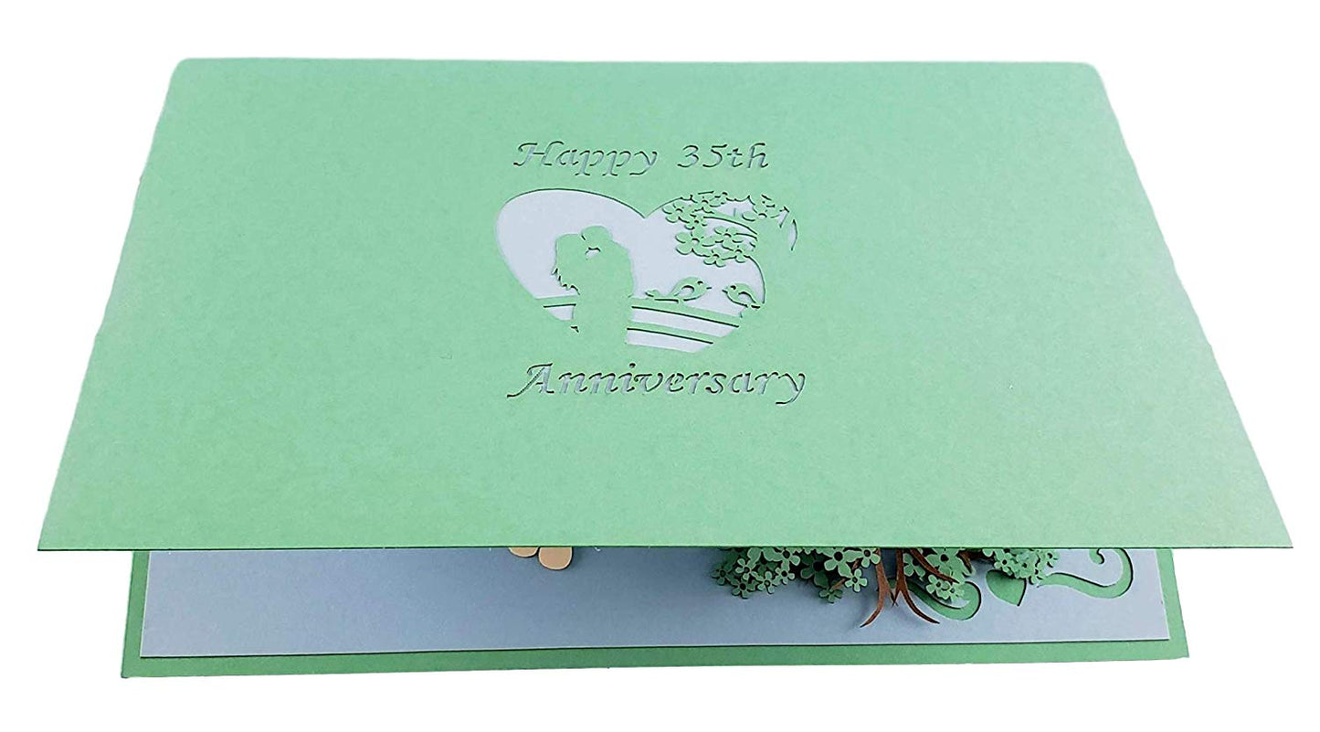 Happy 35th Anniversary 3D Pop Up Greeting Card - 35 Years Being Together - 35th Wedding Anniversary - iGifts And Cards