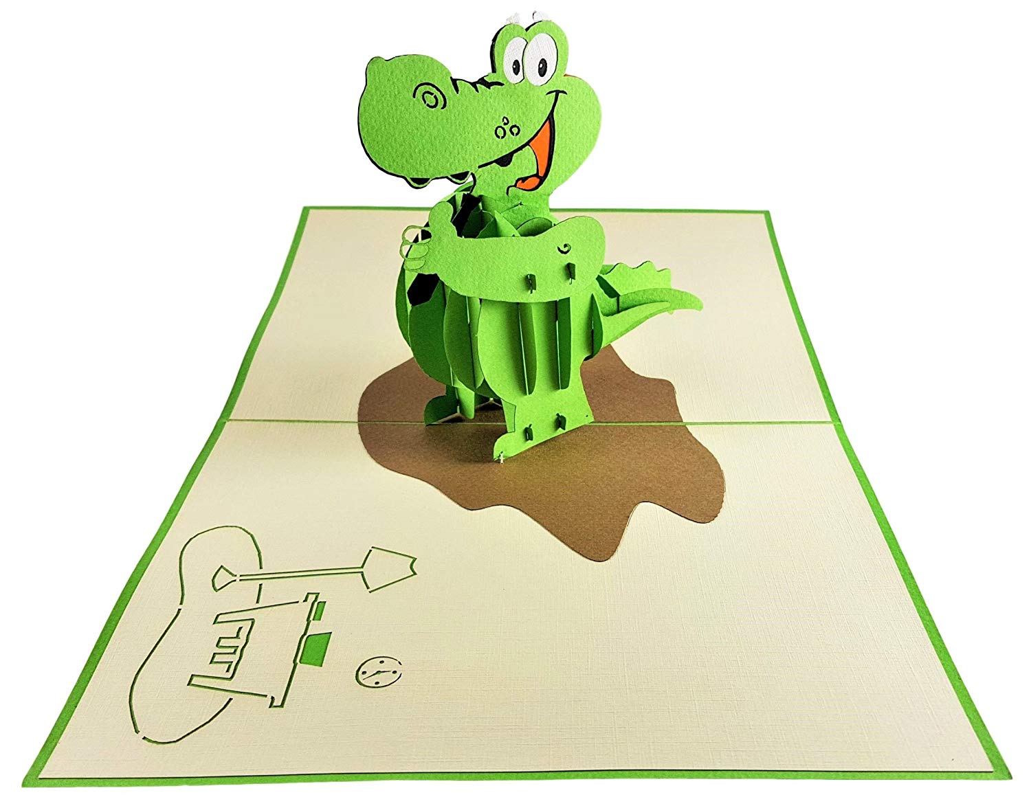 Happy Alligator 3D Pop Up Greeting Card - Animal - Fun - Just Because - iGifts And Cards