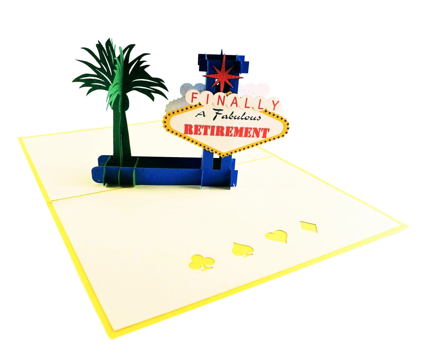 Happy Retirement Las Vegas 3D Pop Up Greeting Card - Retirement - iGifts And Cards