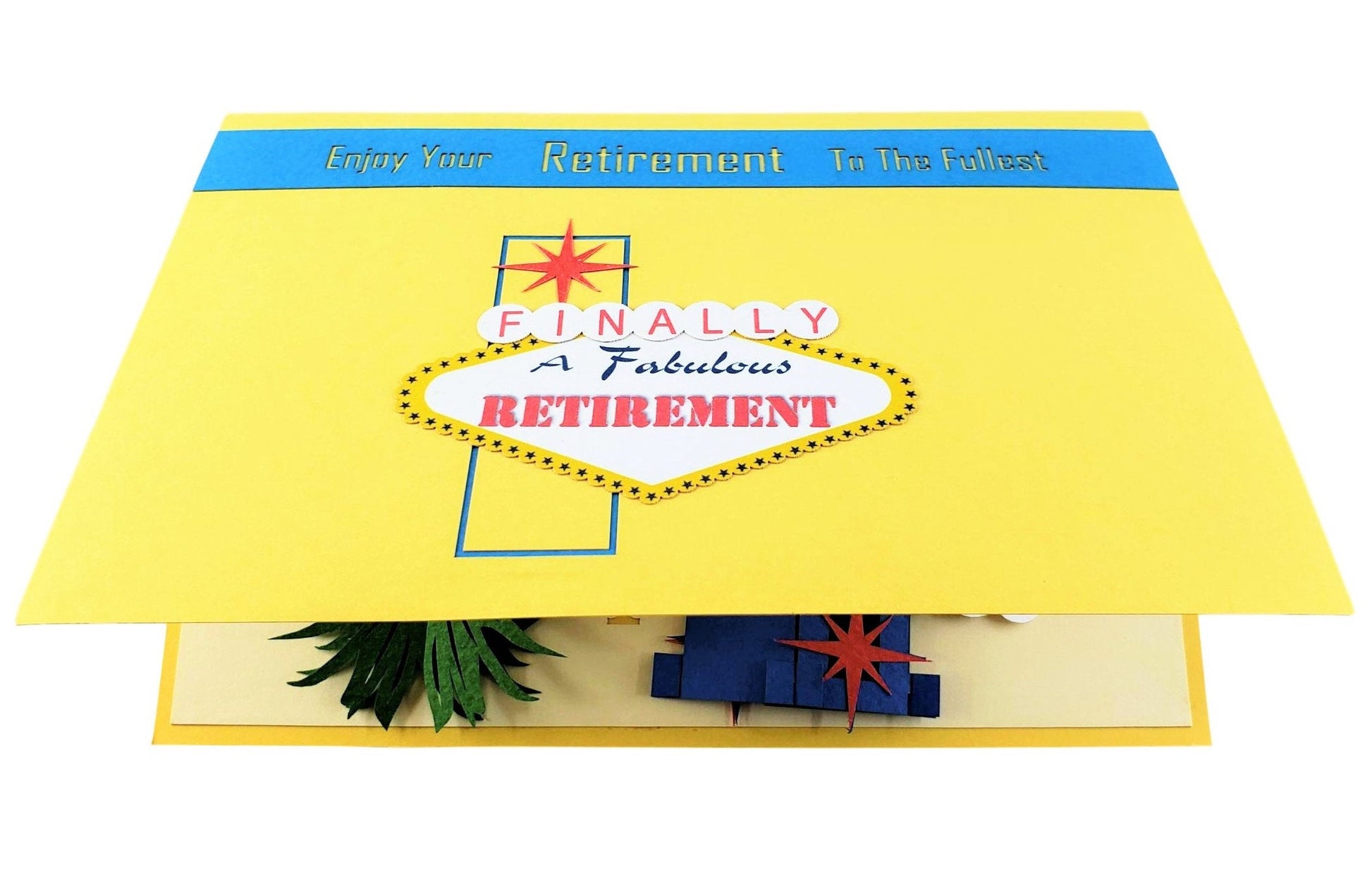 Happy Retirement Las Vegas 3D Pop Up Greeting Card - Retirement - iGifts And Cards