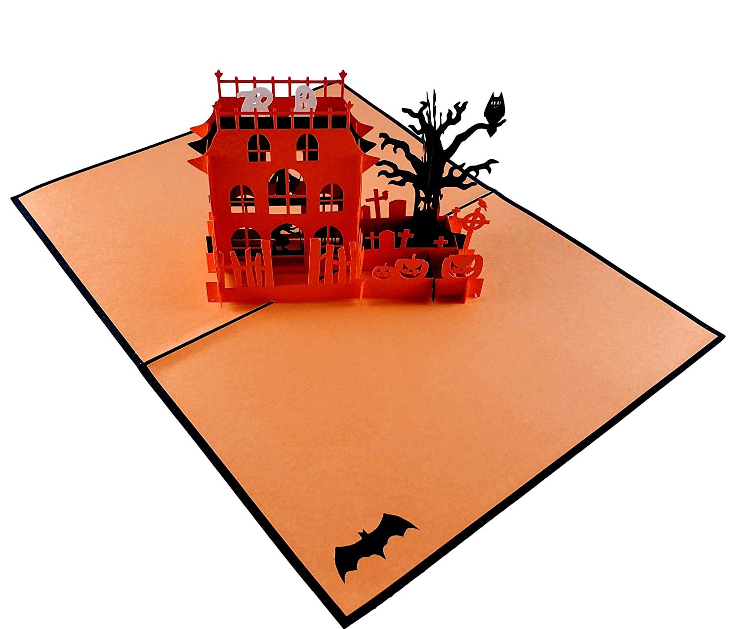 Haunted Mansion Halloween 3D Pop Up Greeting Card - 3d halloween card - best deal - black cat hallow - iGifts And Cards