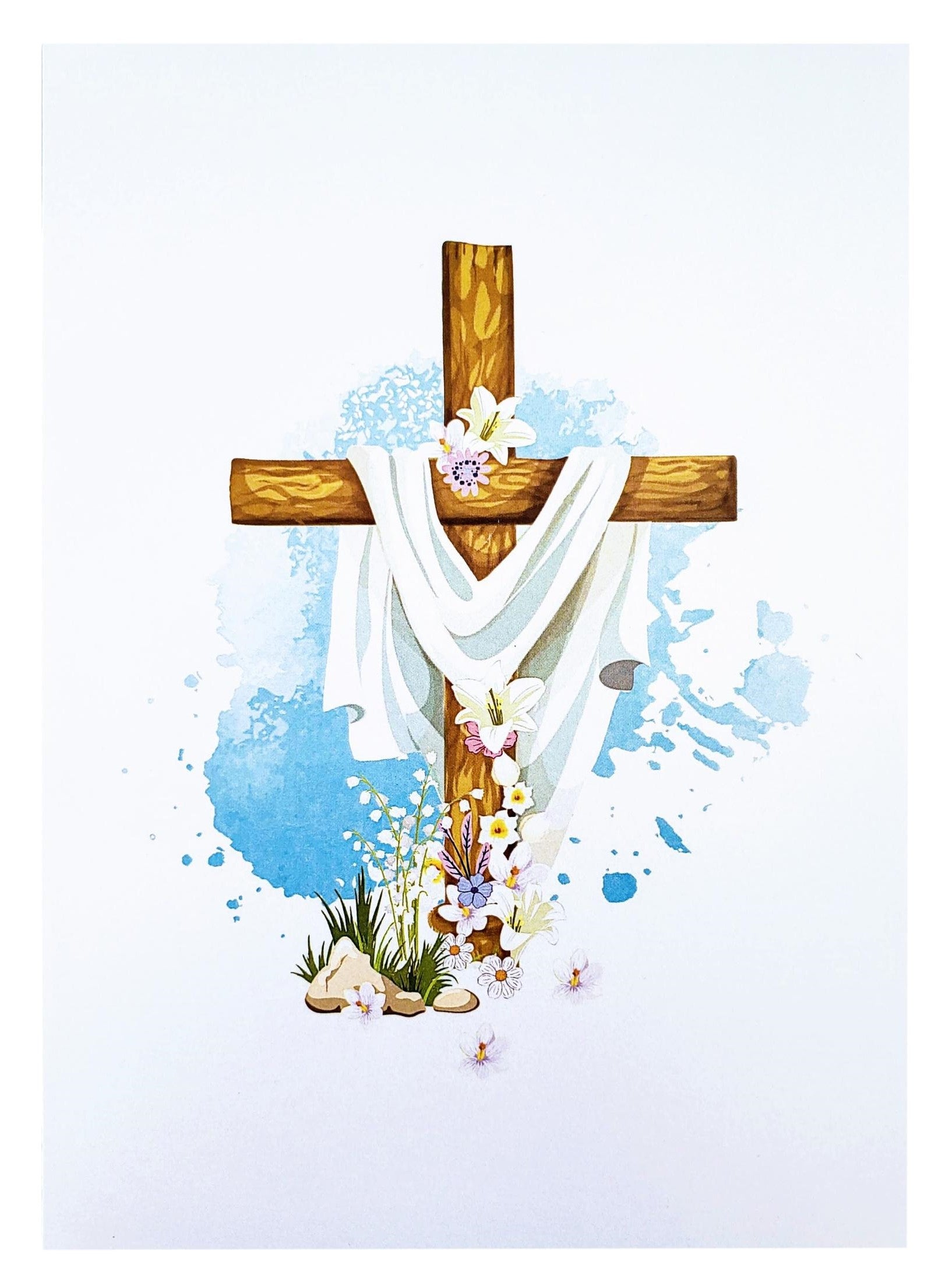 Floral Cross 3D Pop Up Greeting Card - Easter - Fun - Just Because - Religion - Season - iGifts And Cards
