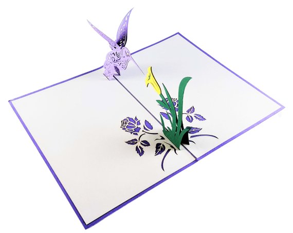 Hummingbird 3D Pop Up Greeting Card - Admin Assistant Day - Fun - Just Because - Mother's Day - Spec - iGifts And Cards
