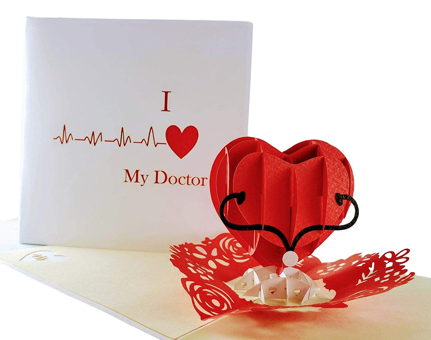 I Heart My Doctor 3D Pop Up Greeting Card - Doctor - Graduation - Health - Thank You - iGifts And Cards