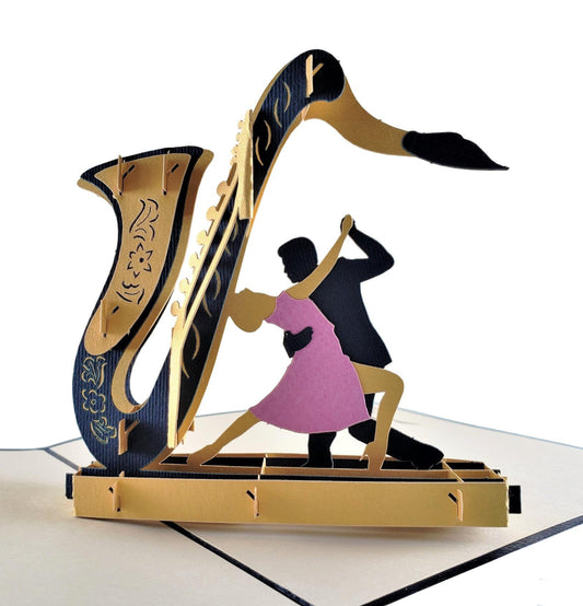 Jazz Sax And Cool Dancers 3D Pop Up Greeting Card - 99 shipping July 2020 - Dance - Fun - Just Becau - iGifts And Cards