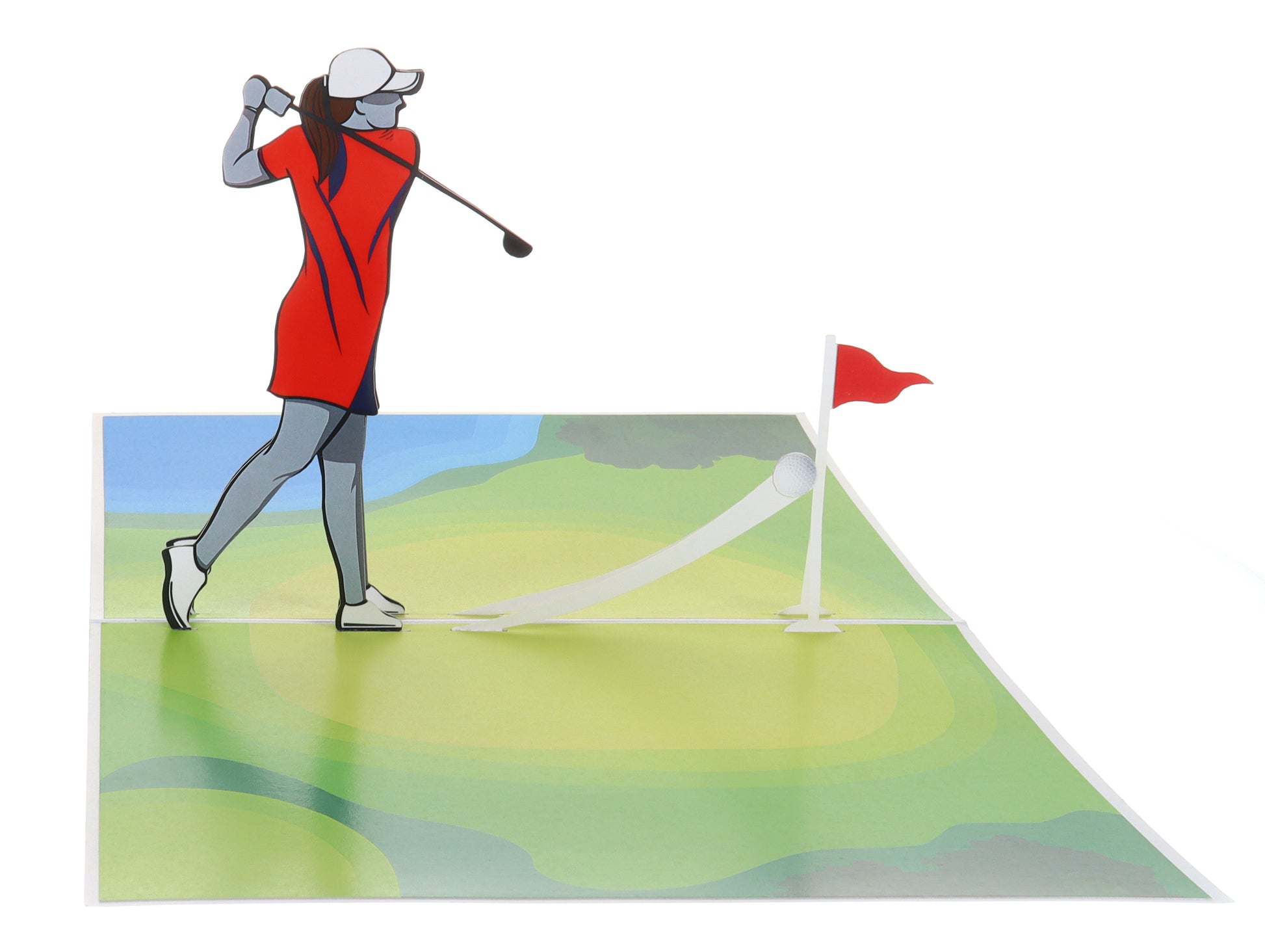 Awesome Lady Golf Card 3D Pop Up Greeting Card - Congrats - Congratulations - Get Well - Graduation - iGifts And Cards