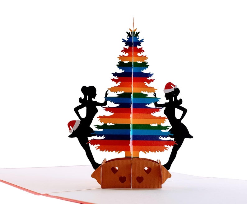 Lesbian Christmas 3D Pop Up Greeting Card - Christmas - iGifts And Cards