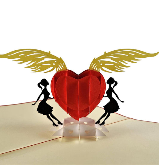 Lesbian Valentine’s Day 3D Pop Up Greeting Card - Engagement - Just Because - LGBT - LGBTQ - Love - iGifts And Cards