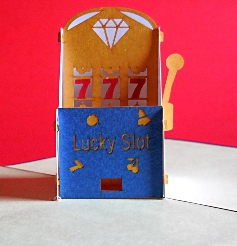Lucky Slot 3D Pop Up Greeting Card - Father's Day - Fun - Good Luck - Iconic - iGifts And Cards
