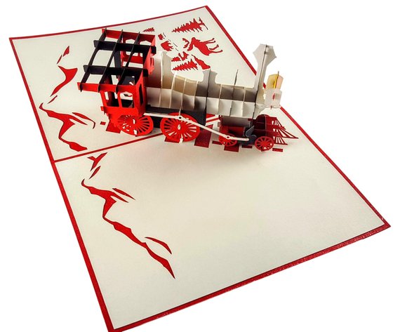 Magical Christmas Steam Train 3D Pop Up Greeting Card - Christmas - iGifts And Cards