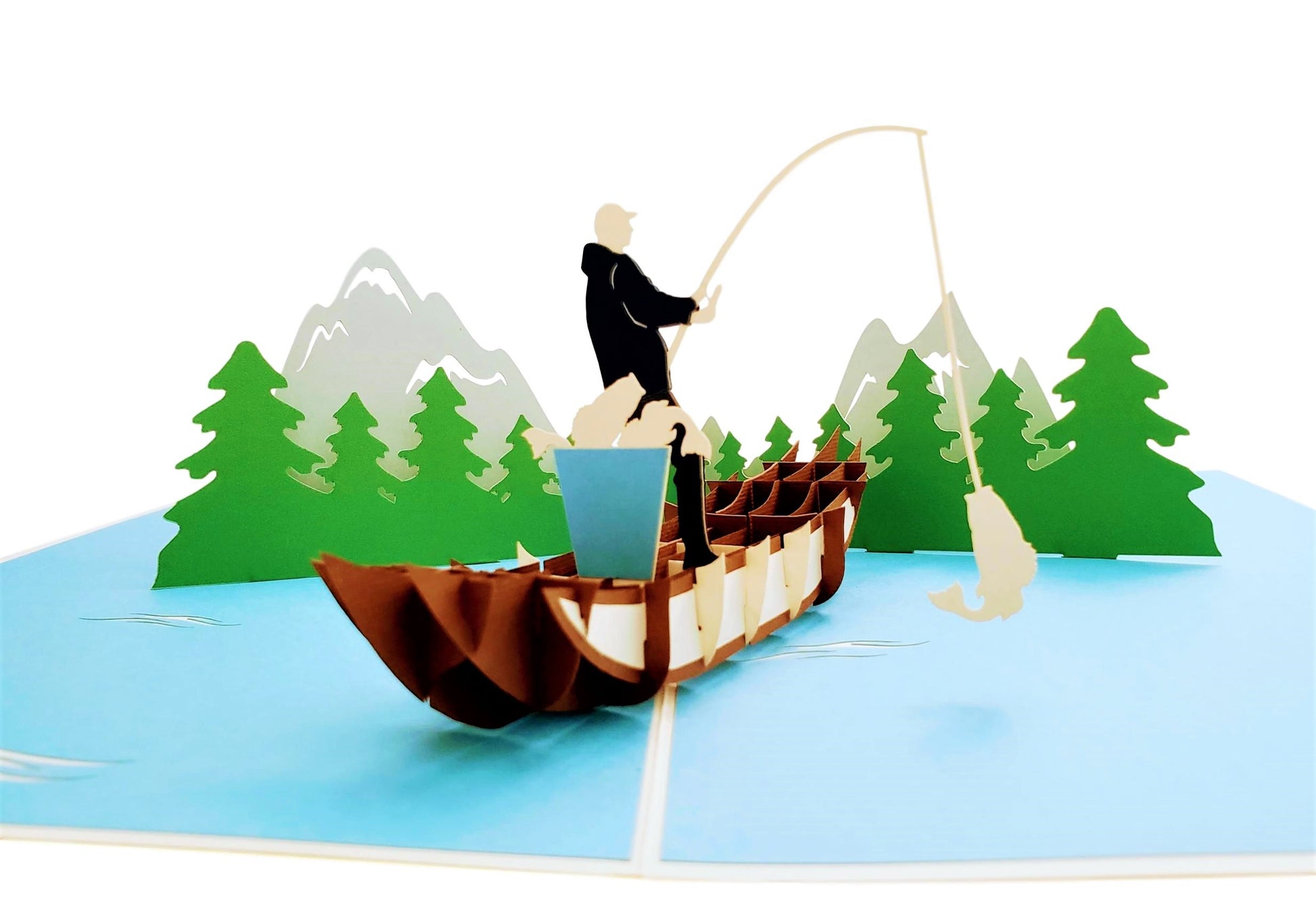 Mountain Lake Fishing 3D Pop Up Greeting Card – iGifts And Cards