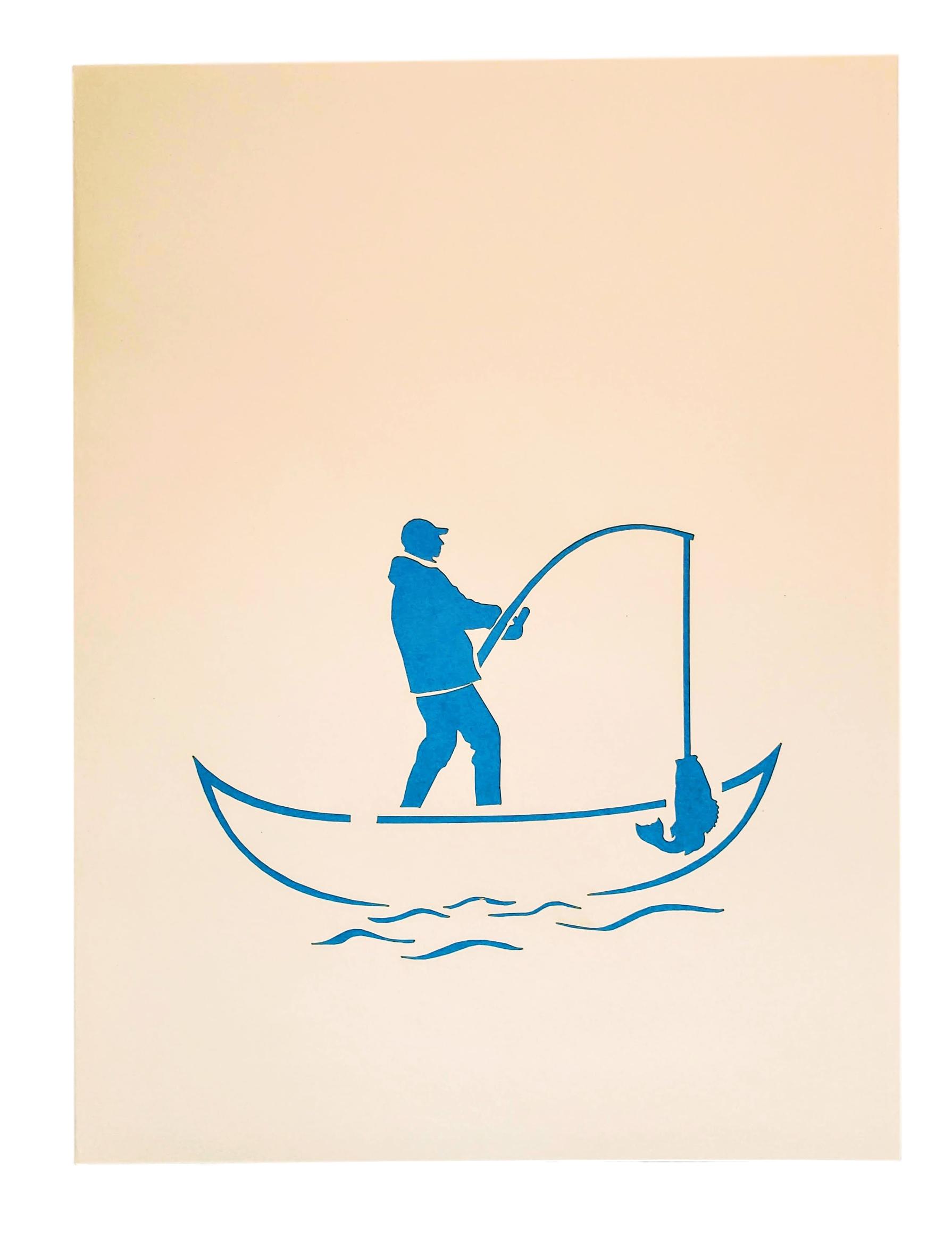 Simple Fishing Pole Silhouette  Greeting Card for Sale by UptownMatt91