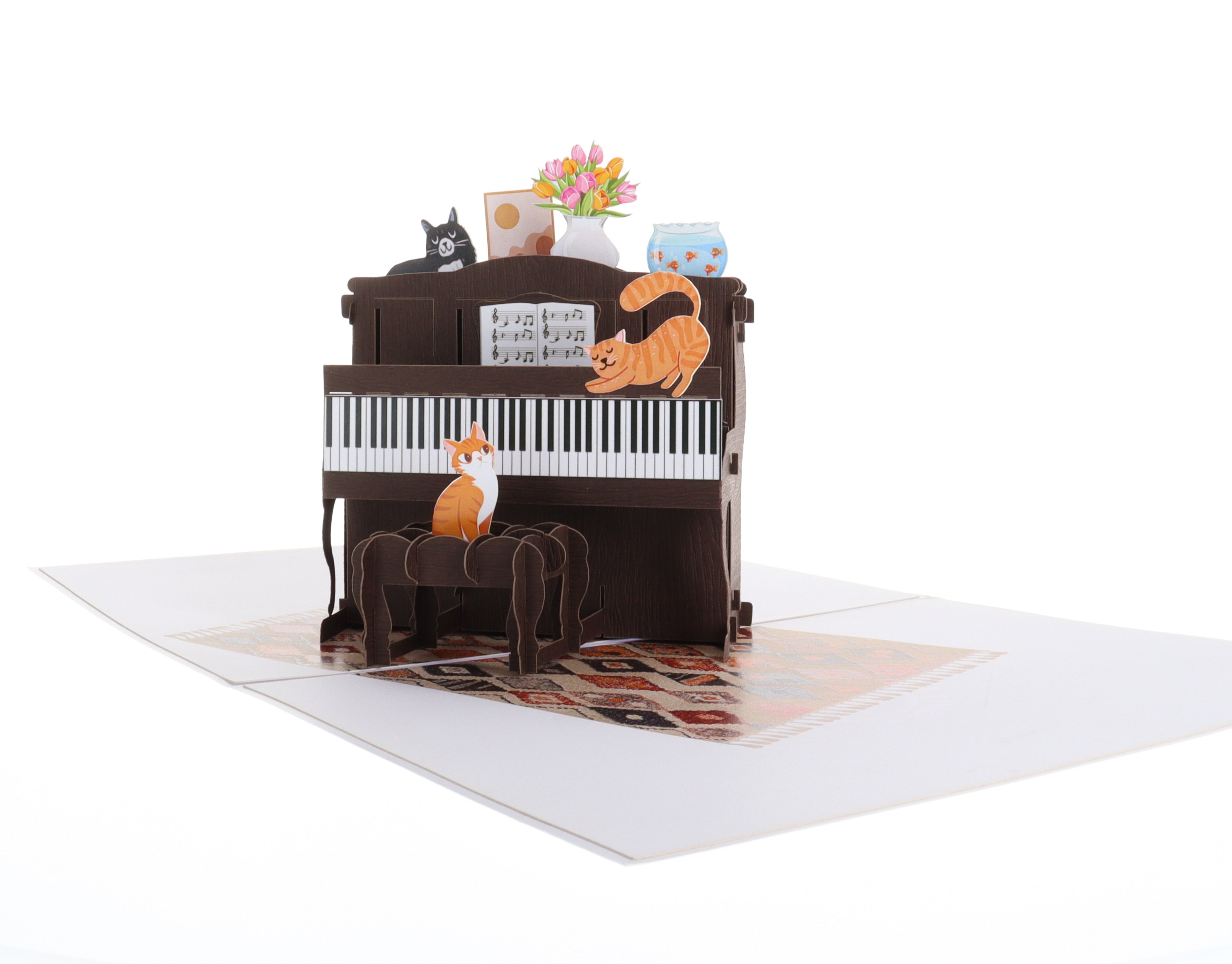 Musikaliska katter och tjusiga piano 3D Pop UpMusikaliska katter och tjusiga piano 3D Pop Up  