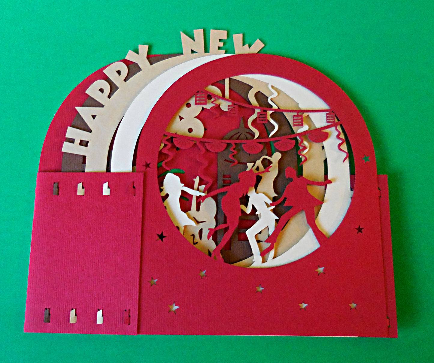 New Year (Red) 3D Pop Up Centerpiece - Centerpiece - Christmas - New Years - iGifts And Cards