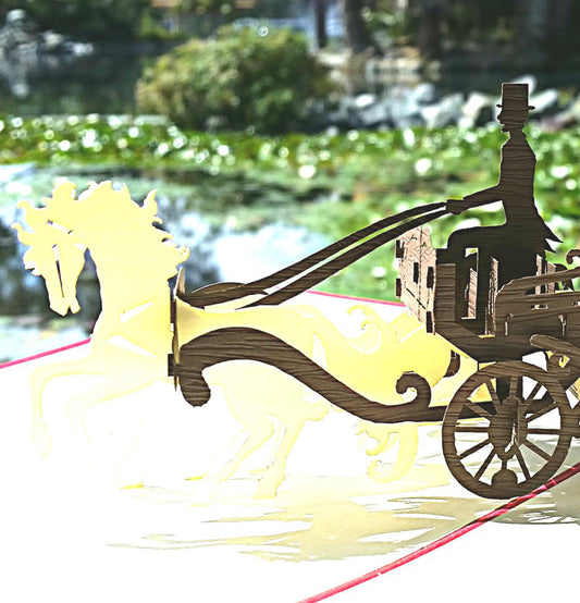 Open Carriage 3D Pop Up Greeting Card - Engagement - Just Because - Love - Special Days - Wedding - iGifts And Cards