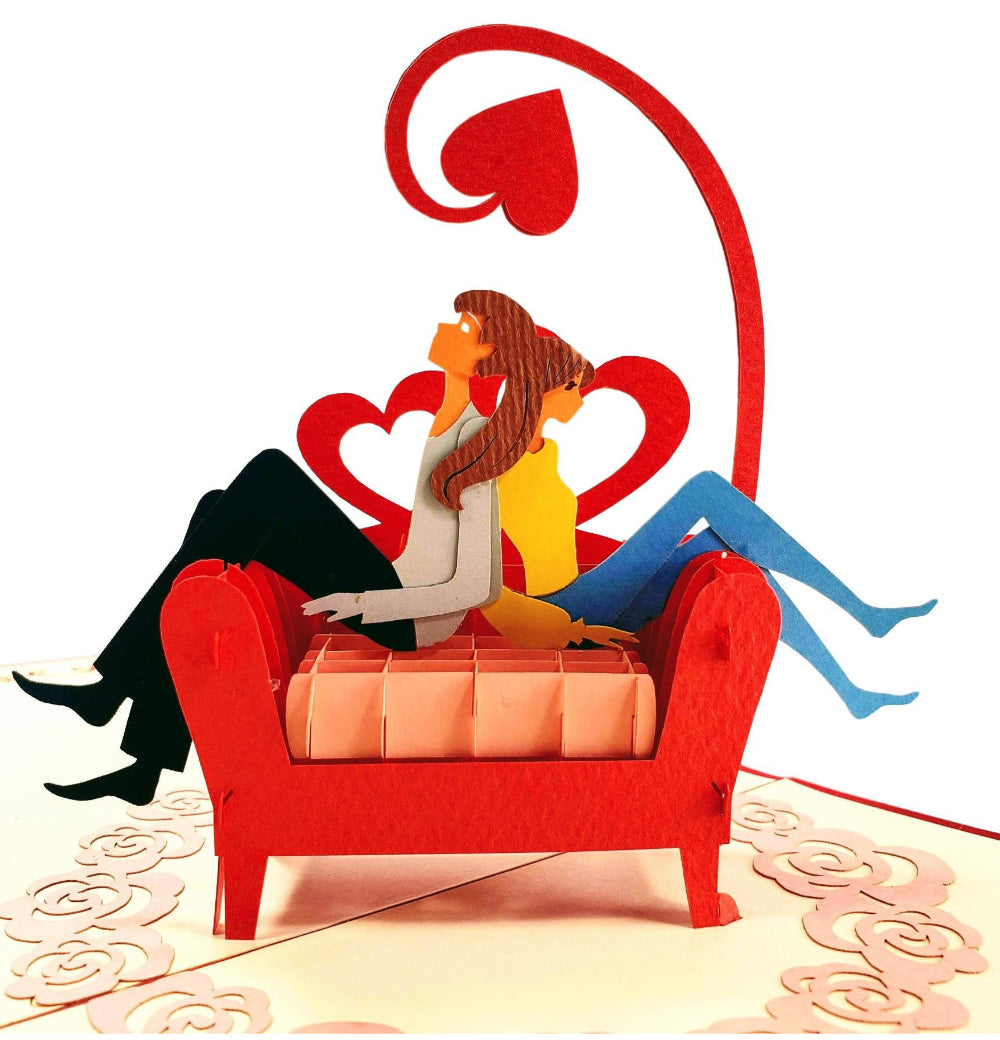 Odd Couple Lovers 3D Pop Up Greeting Card - Love - valentine - Valentine's Day - iGifts And Cards