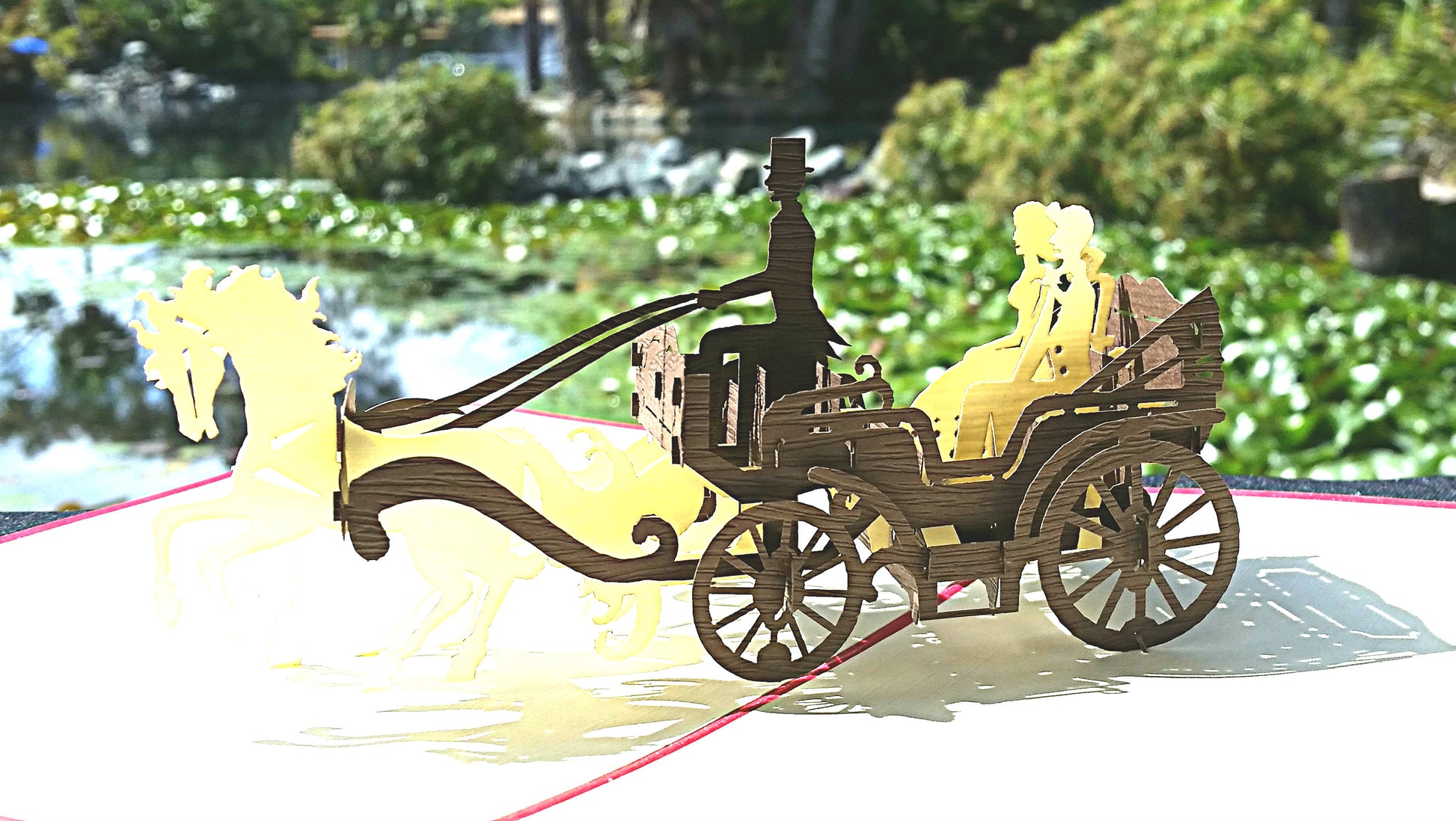 Open Carriage 3D Pop Up Greeting Card - Engagement - Just Because - Love - Special Days - Wedding - iGifts And Cards