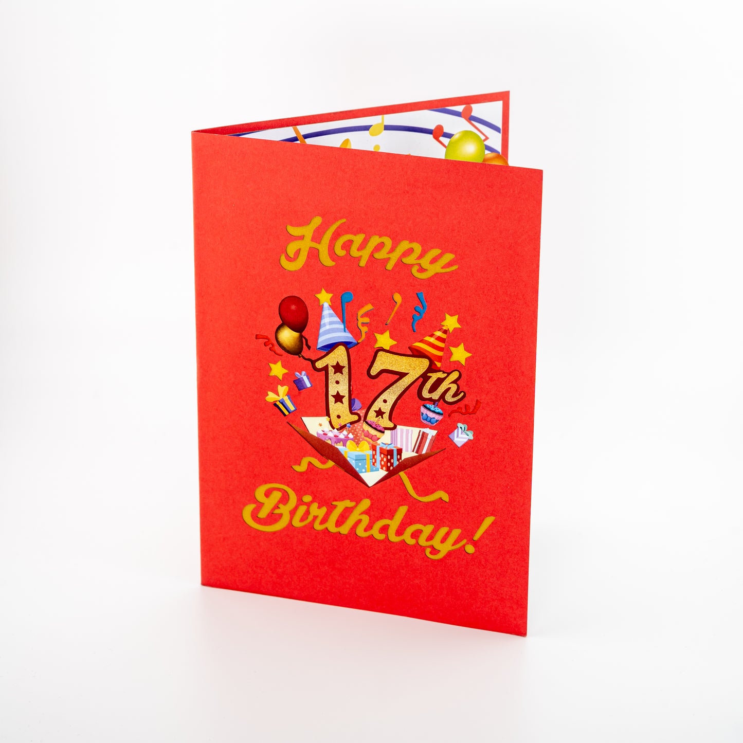 Happy 17th Red Birthday 3D Pop Up Greeting Card - Birthday - funny birthday - Happy Birthday - iGifts And Cards