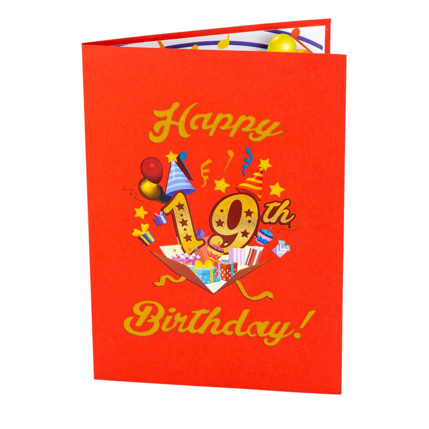 Happy 19th Red Birthday 3D Pop Up Greeting Card - Birthday - funny birthday - Happy Birthday - iGifts And Cards