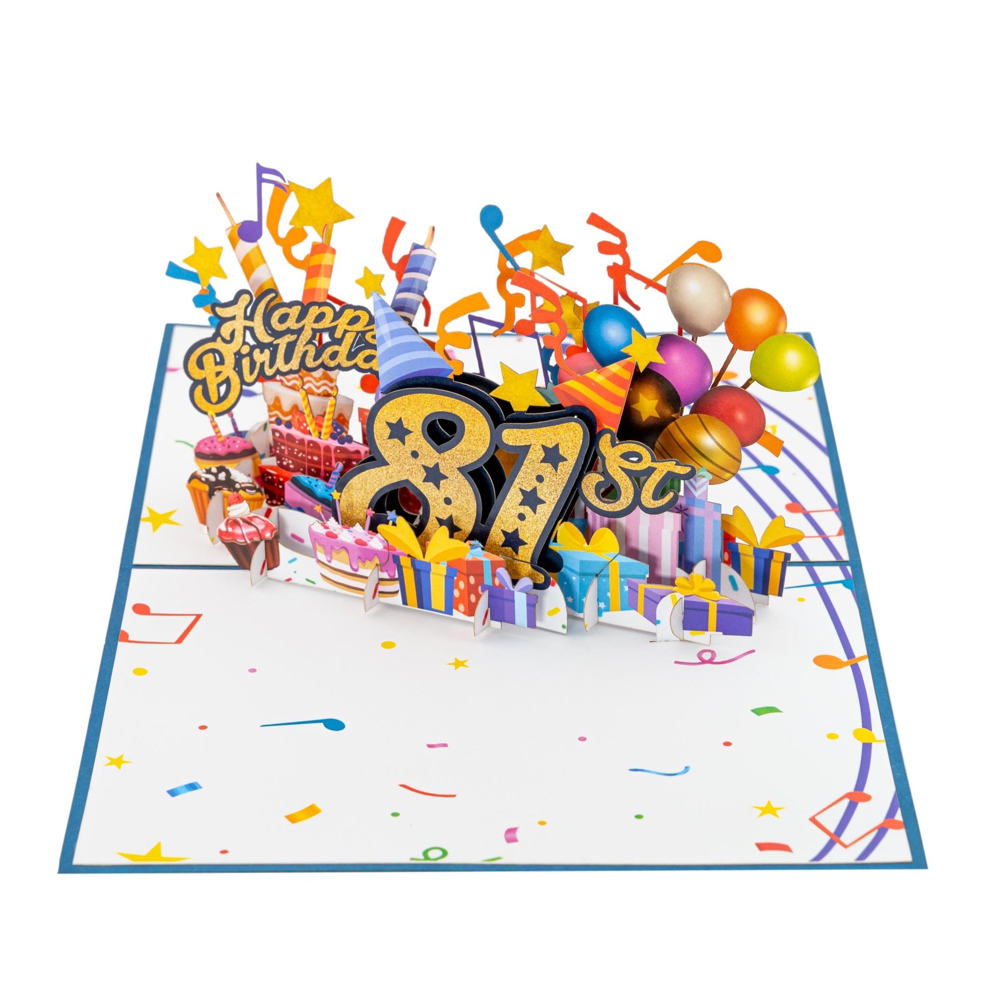 Happy 81st Blue Birthday 3D Pop Up Greeting Card - Happy Birthday - iGifts And Cards