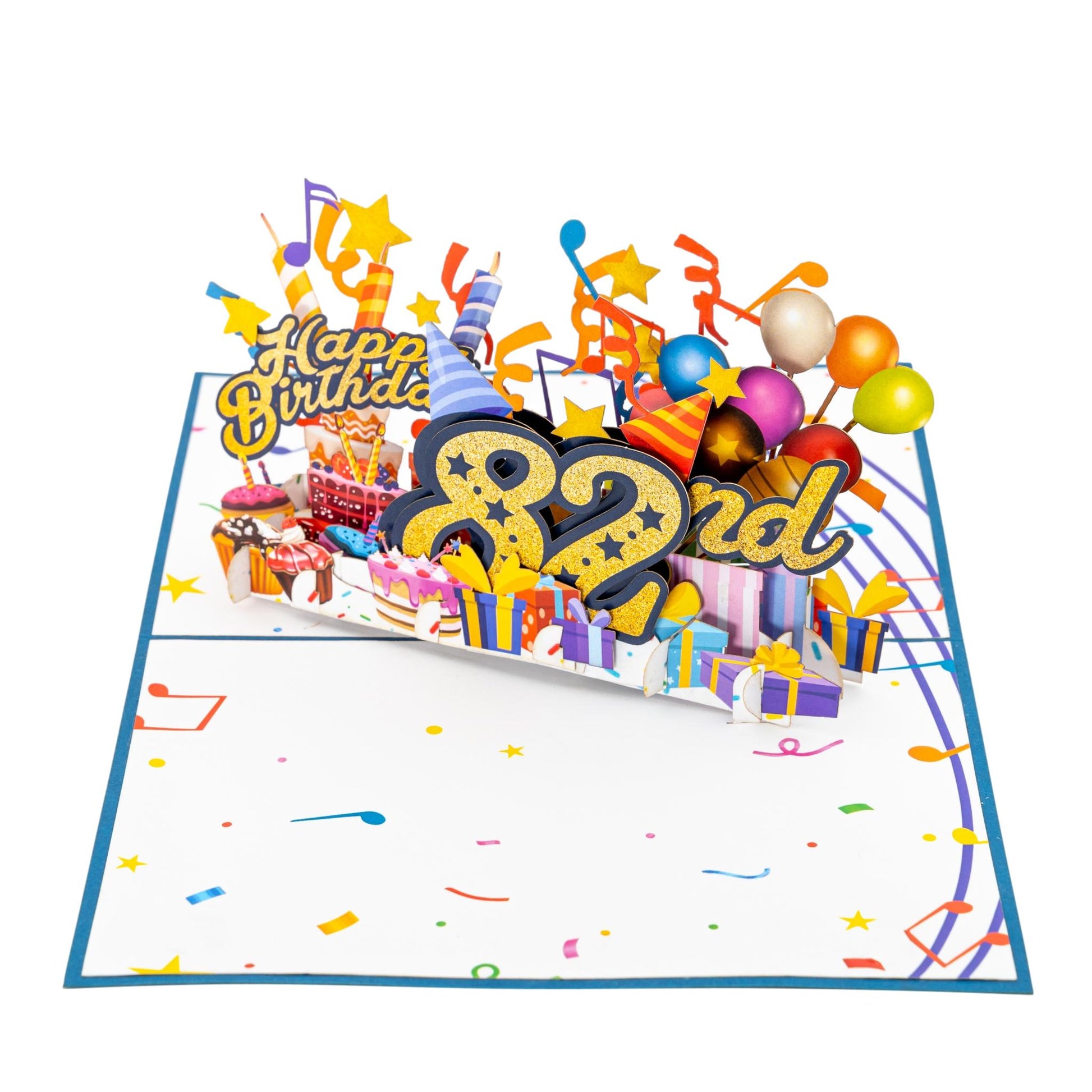 Happy 82nd Blue Birthday 3D Pop Up Greeting Card - Happy Birthday - iGifts And Cards