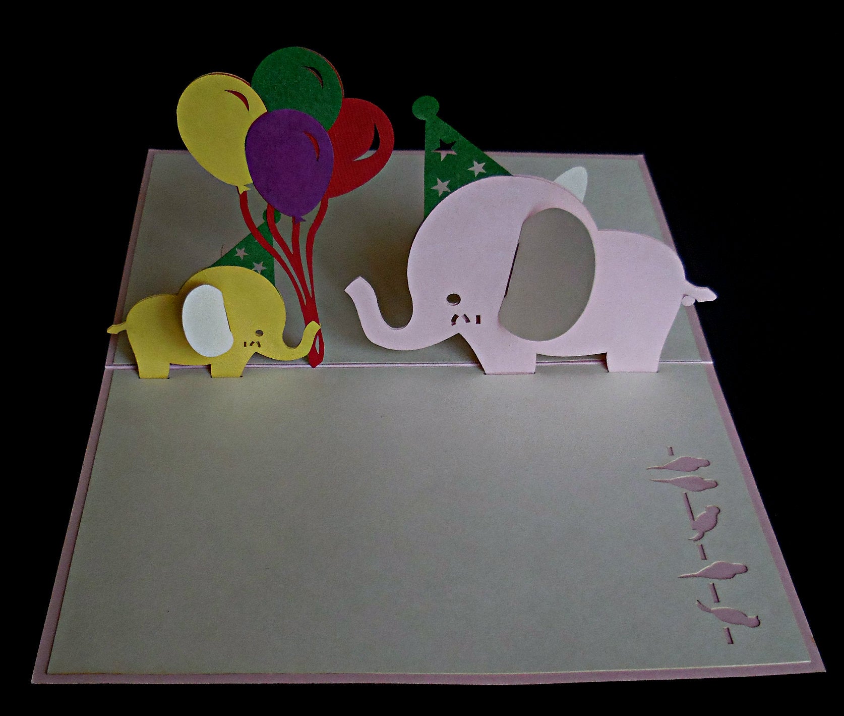 Pink Birthday Elephants 3D Pop Up Greeting Card - Birthday - Fun - Special Days - iGifts And Cards