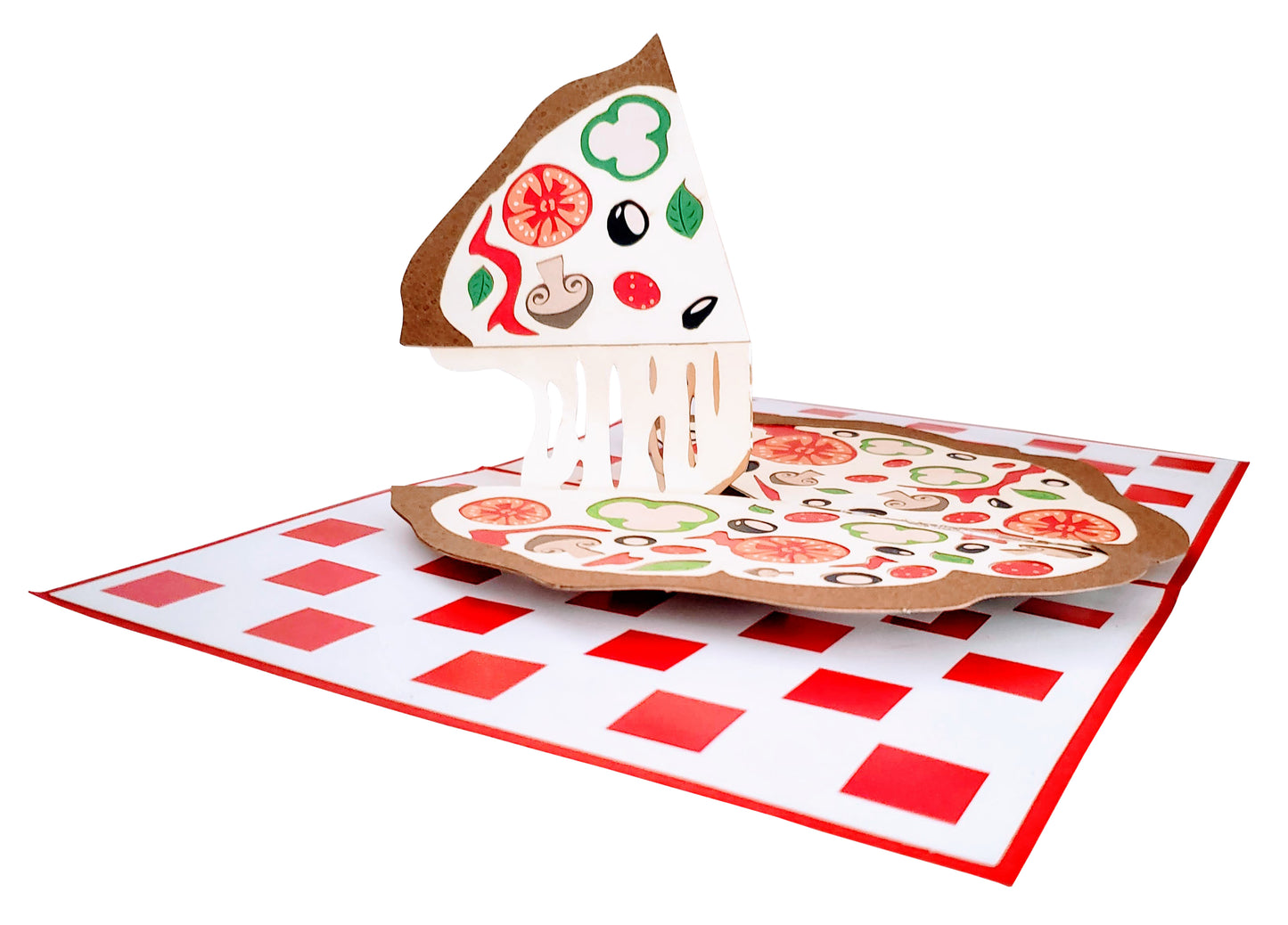 Gourmet Pizza 3D Pop Up Greeting Card - All Occasion - Birthday - Celebration - Centerpiece - Cute - iGifts And Cards