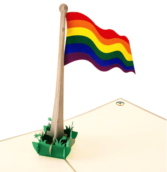 Pride Rainbow Flag 3D Pop Up Greeting Card - Birthday - Fun - Gay - Iconic - Lesbian - Love - Pride - iGifts And Cards
