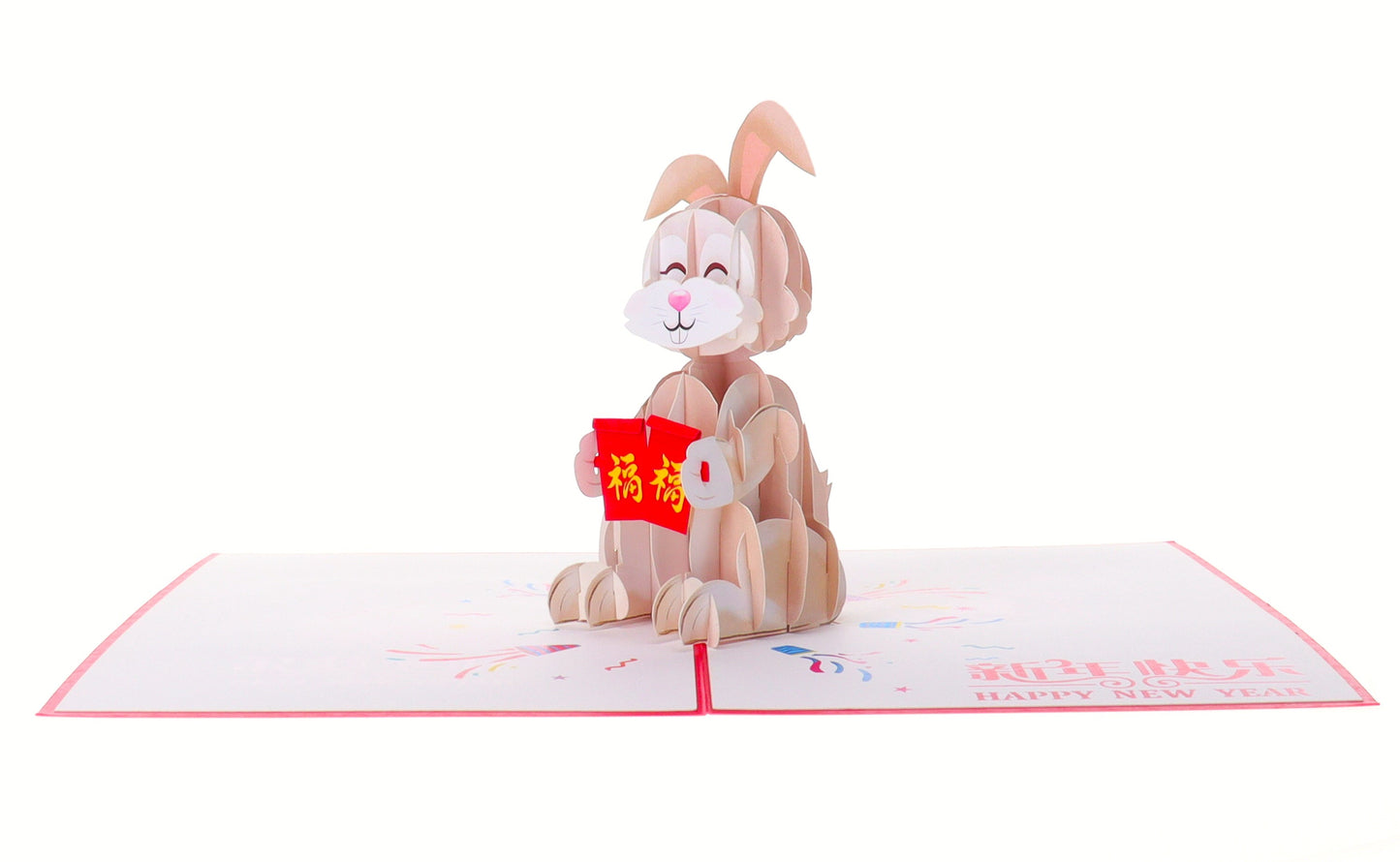 Rabbit Chinese New Year 3D Pop Up Greeting Card - Chinese New Year - iGifts And Cards