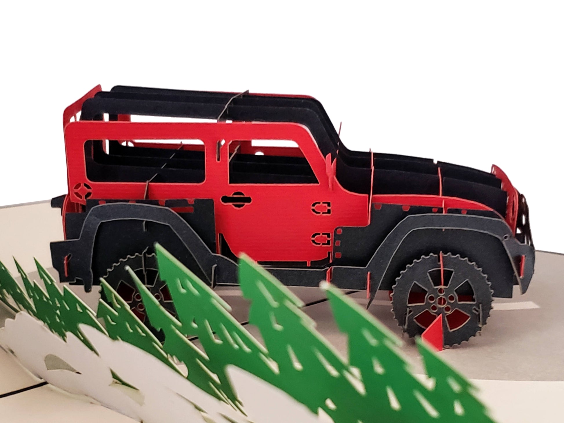 Red Jeep 3D Pop Up Greeting Card - All Occasion - Birthday - Dad - Father's Day - Graduation - Happy - iGifts And Cards
