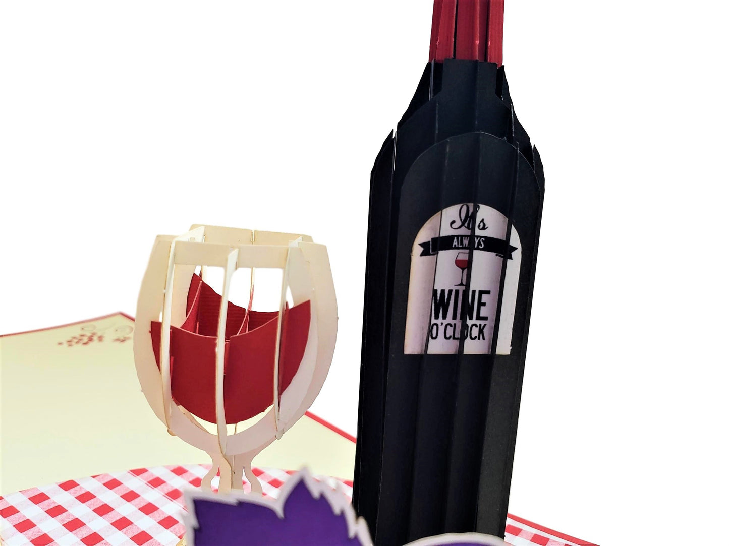 Red Wine 3D Pop Up Greeting Card - Birthday - Congratulations - Fun - Love - Special Days - iGifts And Cards