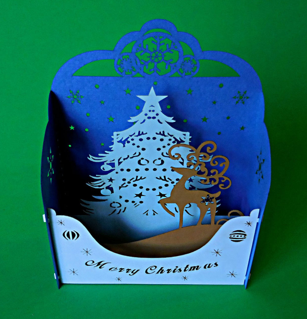Reindeer II (Gold) 3D Pop Up Centerpiece - Centerpiece - Christmas - iGifts And Cards