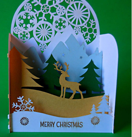 Reindeer I (Gold) 3D Pop Up Centerpiece - Centerpiece - Christmas - iGifts And Cards