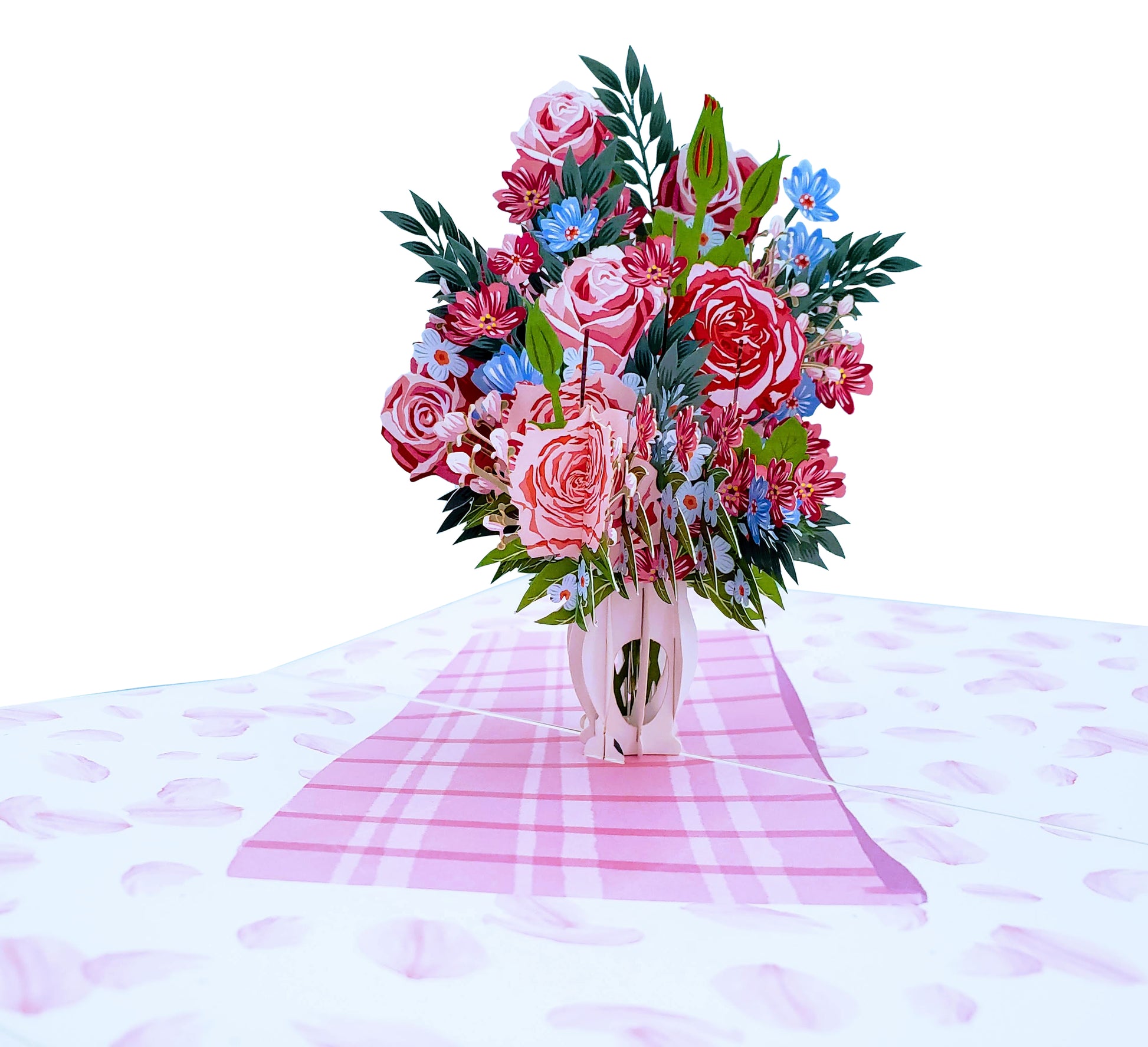 Springtime Roses Bouquet 3D Pop Up Greeting Card - Admin Assistant Day - Anniversary - Birthday - Fu - iGifts And Cards