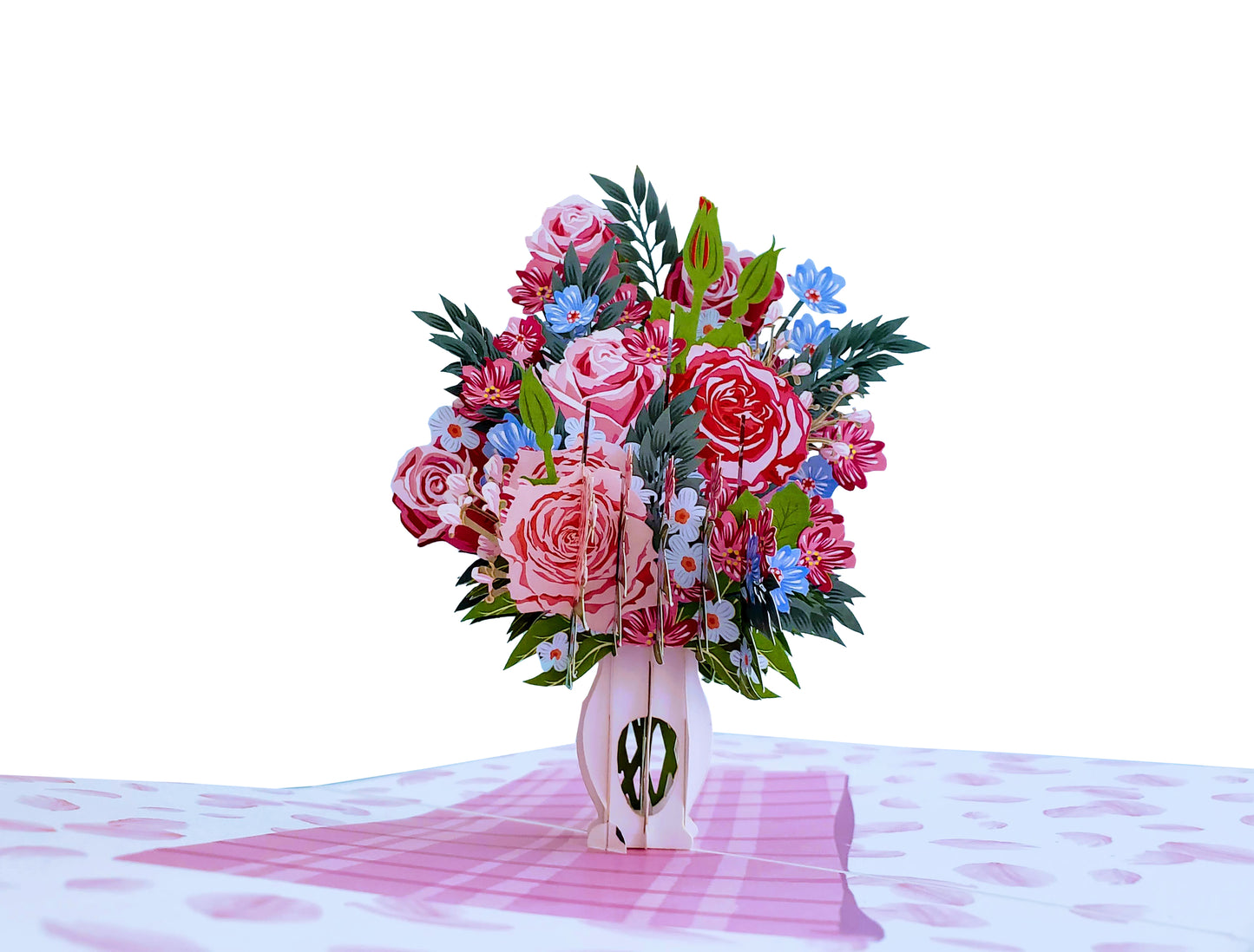 Springtime Roses Bouquet 3D Pop Up Greeting Card - Admin Assistant Day - Anniversary - Birthday - Fu - iGifts And Cards