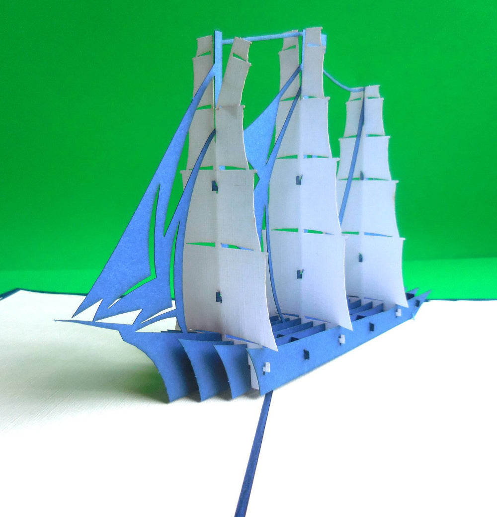 Sailboat 3D Pop Up Greeting Card - Bon Voyage - Father's Day - Fun - iGifts And Cards