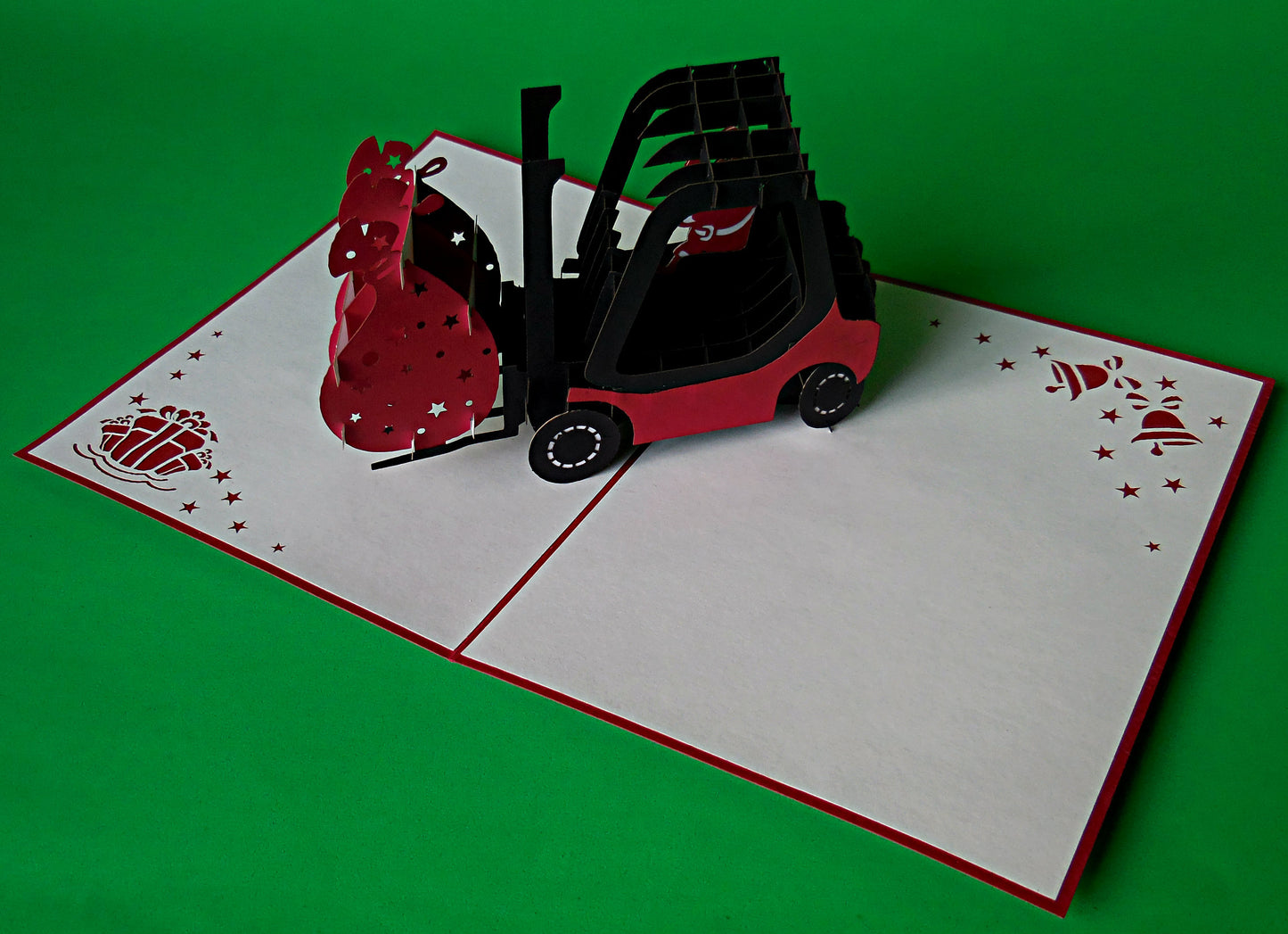 Santa in Forklift 3D Pop Up Greeting Card - Christmas - iGifts And Cards