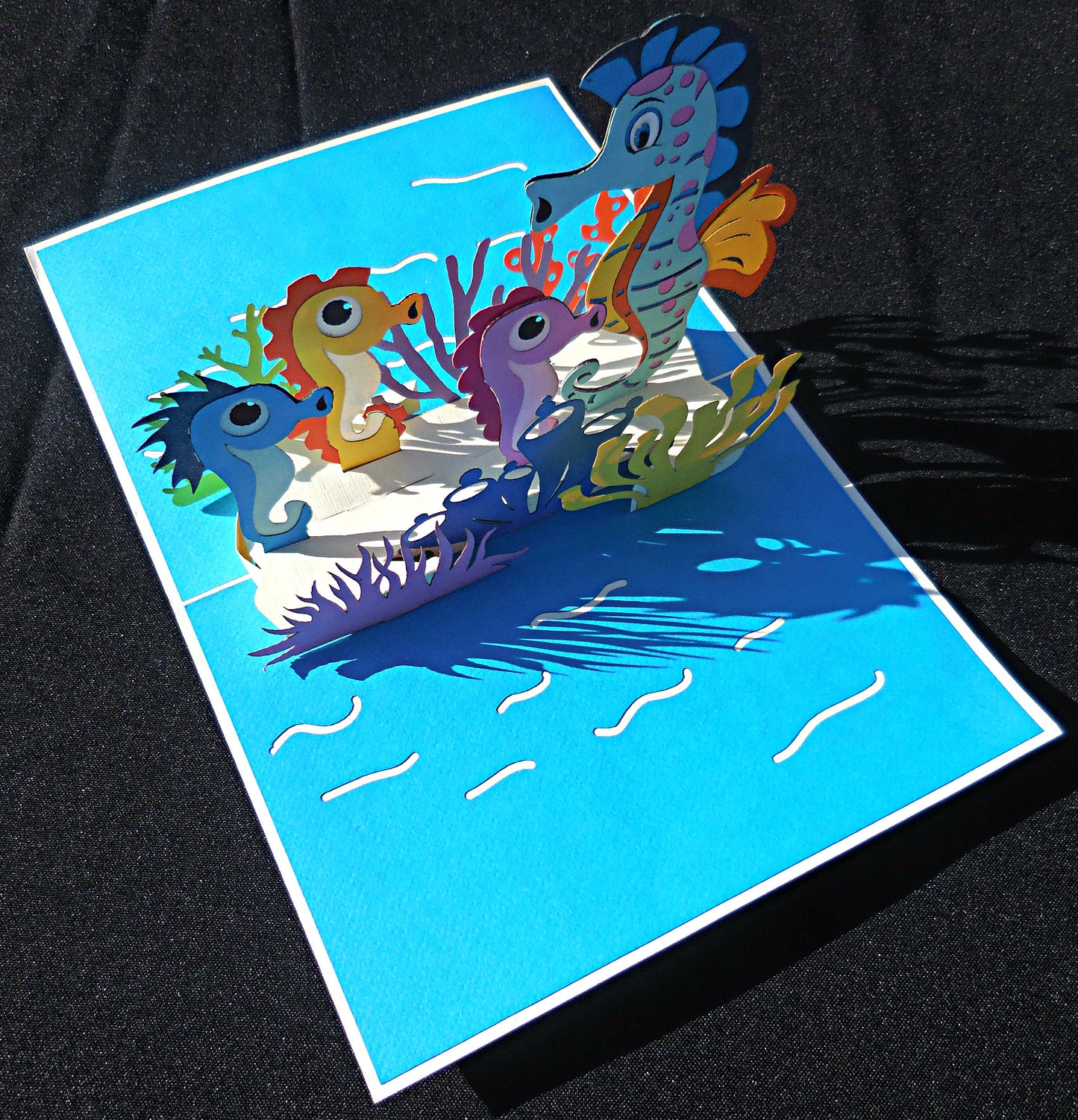 Seahorses 3D Pop Up Greeting Card - Baby Shower - Father's Day - Fun - iGifts And Cards