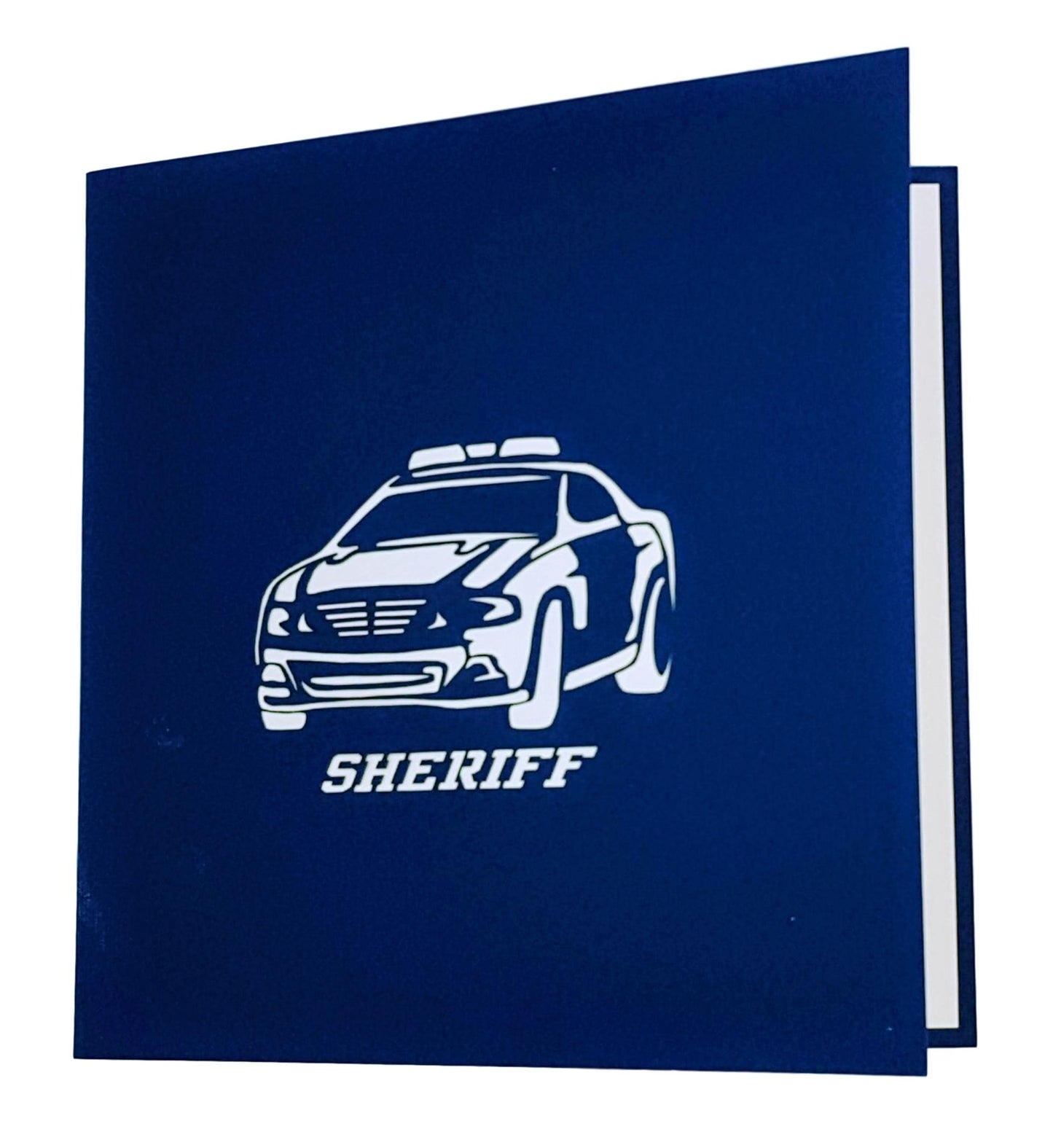 Sheriff Car 3D Pop Up Greeting Card - Birthday - Congratulations - Graduation - Patriotic - Retireme - iGifts And Cards