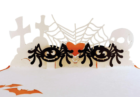 Happy Spiders Halloween 3D Pop Up Greeting Card - Halloween - iGifts And Cards