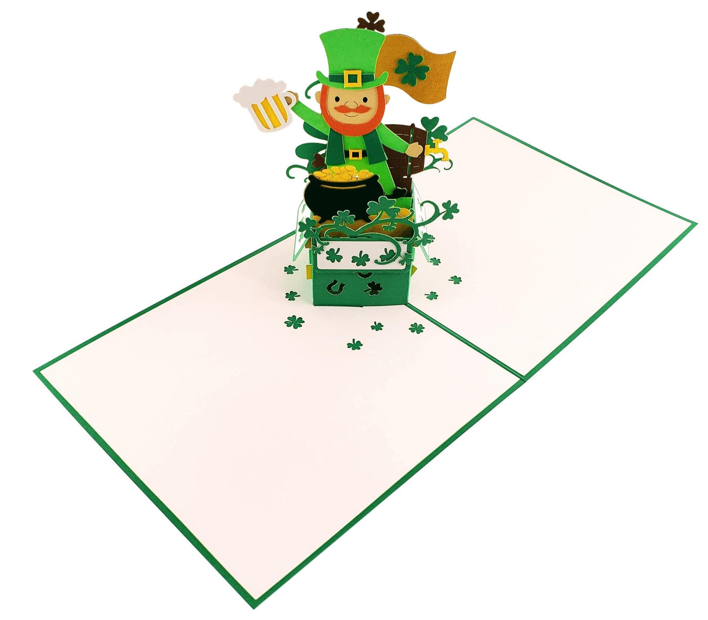 St. Patrick's Day Lucky Leprechaun 3D Pop Up Card - Good Luck - Green - Iconic - St. Patrick's Day - iGifts And Cards
