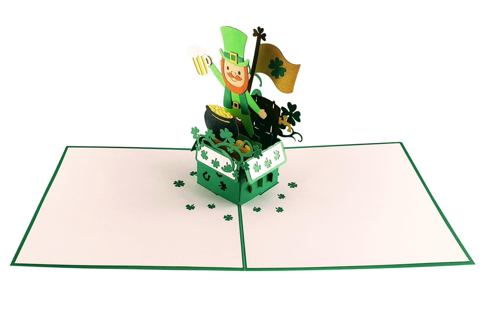 St. Patrick's Day Lucky Leprechaun 3D Pop Up Card - Good Luck - Green - Iconic - St. Patrick's Day - iGifts And Cards