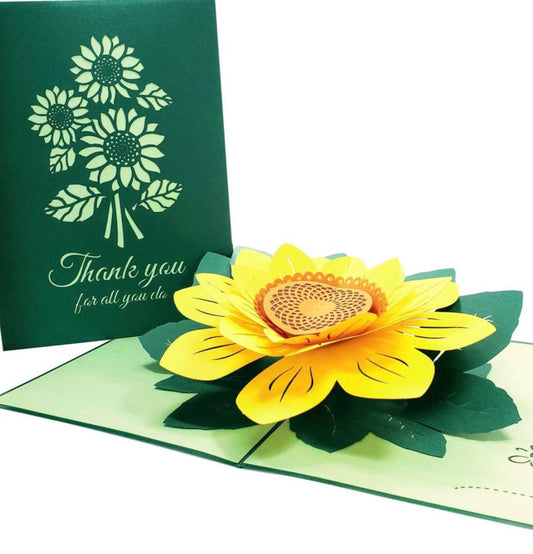 Sunflower Thank You 3D Pop Up Greeting Card - 2020 May - Thank You - iGifts And Cards