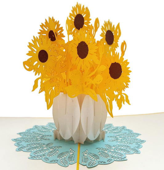 Sunflowers 3D Pop Up Greeting Card - Admin Assistant Day - Birthday - Congratulations - Front Picks - iGifts And Cards