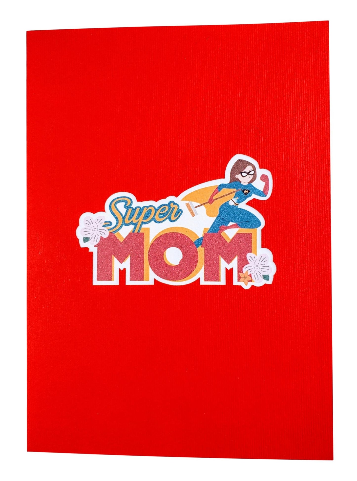 Super Mom 3D Pop Up Greeting Card - Birthday - Blue - Mom - Mother's Day - Red - Yellow - iGifts And Cards